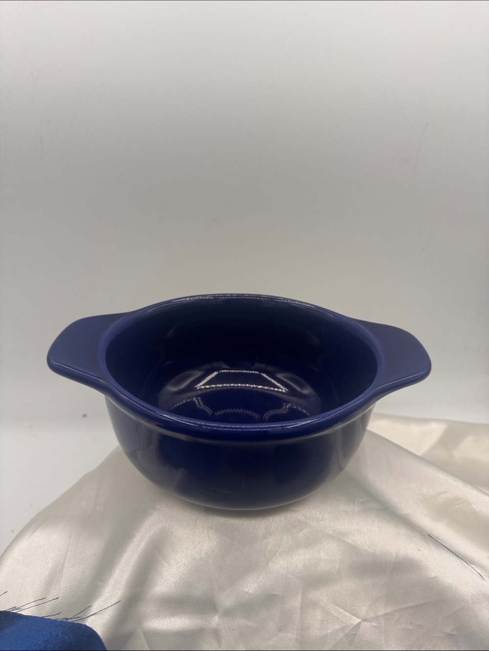 Deep Blue Ceramic Baking Bowl with Handles